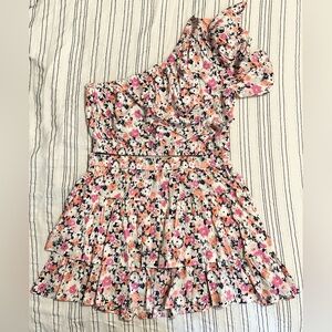 NWOT Universal Thread Floral One Shoulder Top and Skirt Set Size L